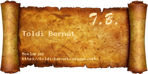 Toldi Bernát névjegykártya